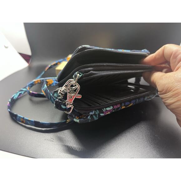 Vera Bradley Midnight Blues All-In-One Crossbody Wallet Purse Retired - Picture 3 of 8